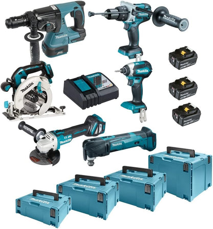 6-Piece Cordless Power Tool Combo Set 18V (Model DLX6085TJ)