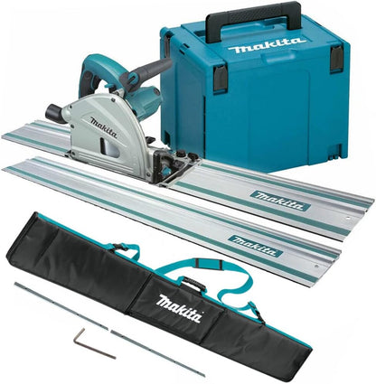 SP6000J2 – 240V 165mm Plunge Saw with 2× 1.5m Guide Rails, Connector Bar & Carry Bag