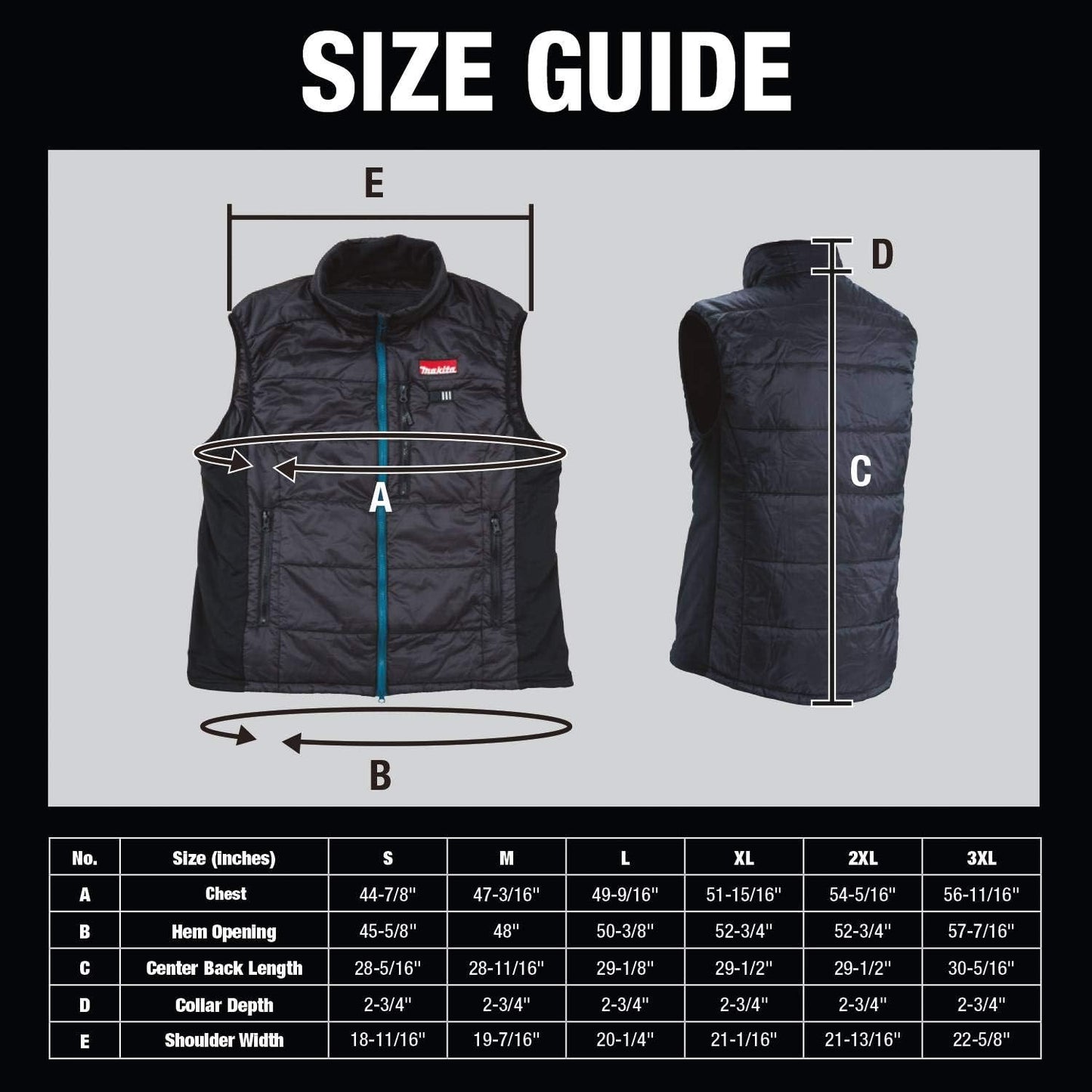 DCV202ZS – Cordless Heated Vest with Battery